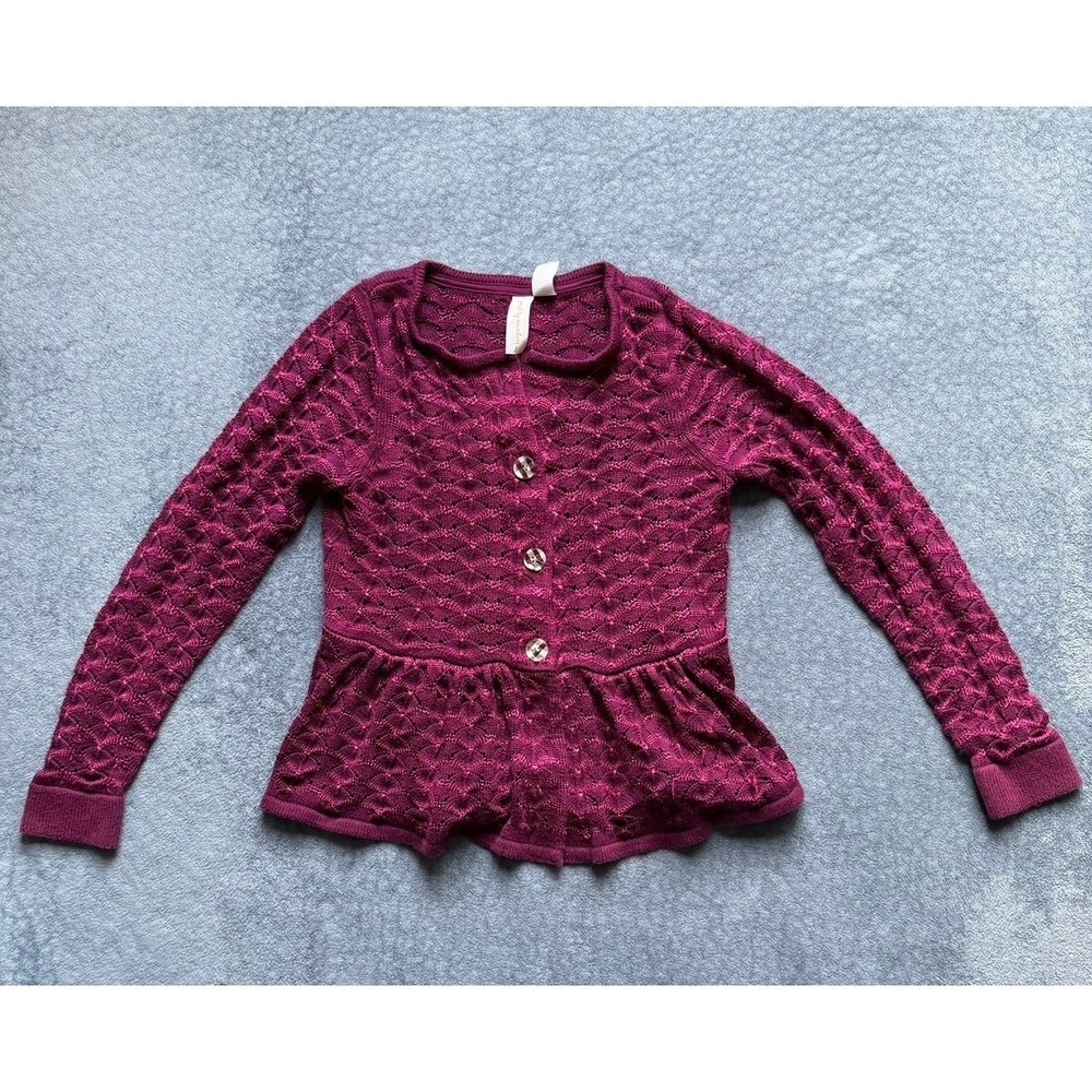 Matilda Jane Paint By‎ Numbers Children's Burgundy Knit Blouse Size S